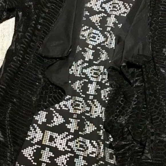 NEW•L•Black/Silver LuLaRoe Elegant Carly Swing Dress - Picture 4 of 15